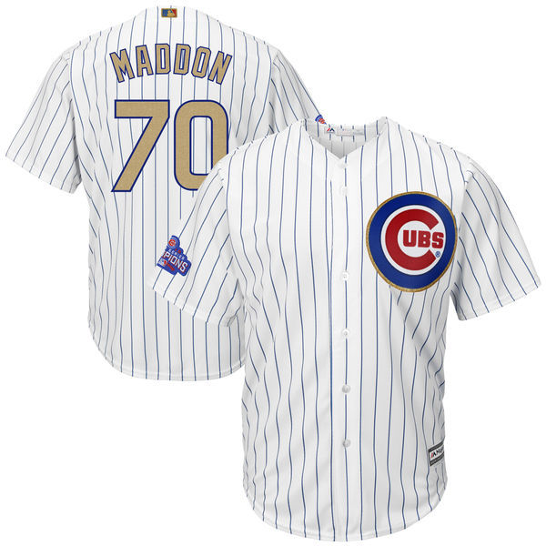 2017 MLB Chicago Cubs #70 Maddon CUBS White Gold Program Game Jersey->women mlb jersey->Women Jersey